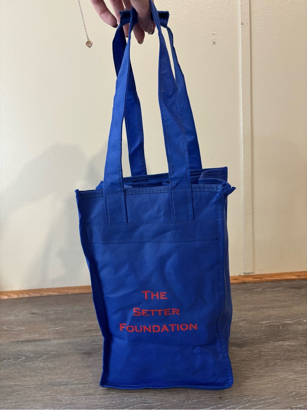 Blue Tote Bag with 'The Setter Foundation' Text